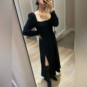 OAK + FORT Midi Dress with Slit Size Small